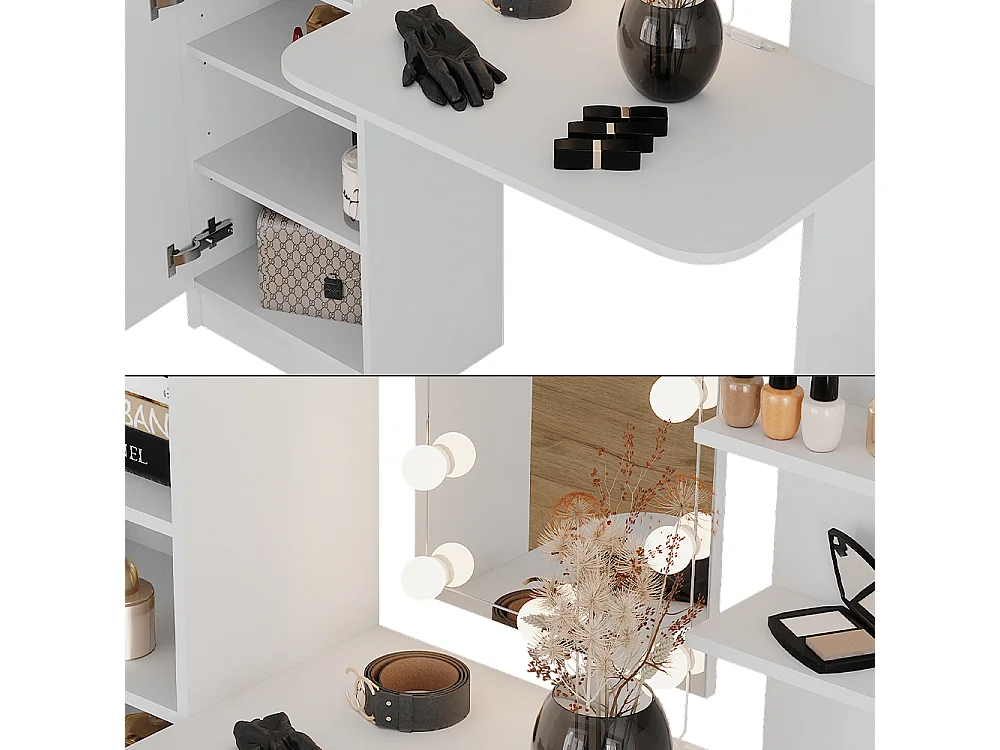 Coiffeuse blanc 123x33x141.2 jasmin