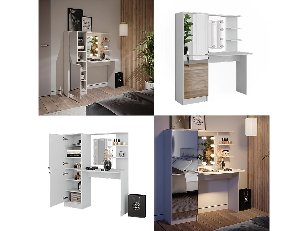 Coiffeuse blanc 123x33x141.2 jasmin