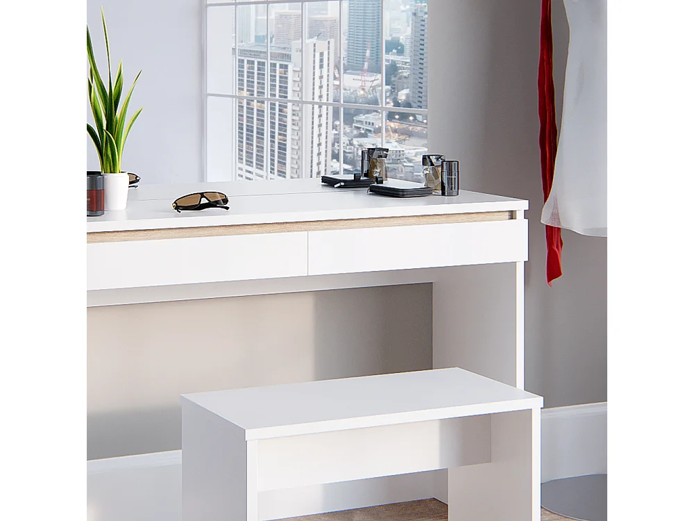 Coiffeuse blanc 120x41.8x83 emma