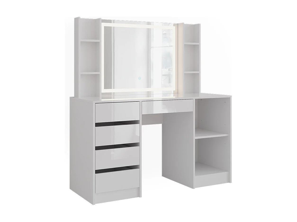 Kaptafel met licht wit/wit hoogglans 128.2x50.1x76 sherry