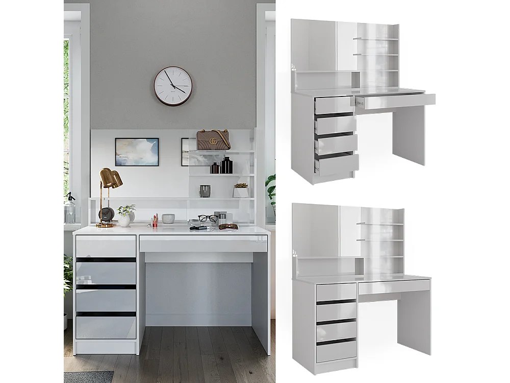 Coiffeuse blanc 120x55x145 sherry