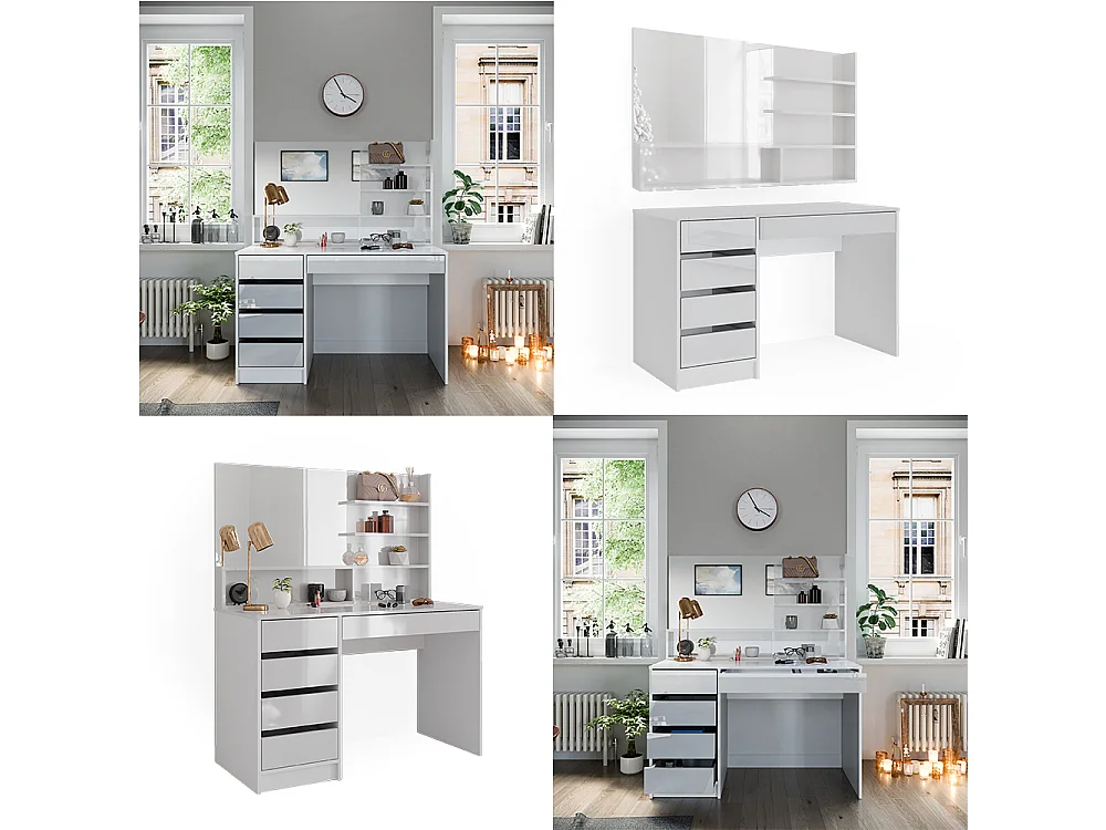 Coiffeuse blanc 120x55x145 sherry