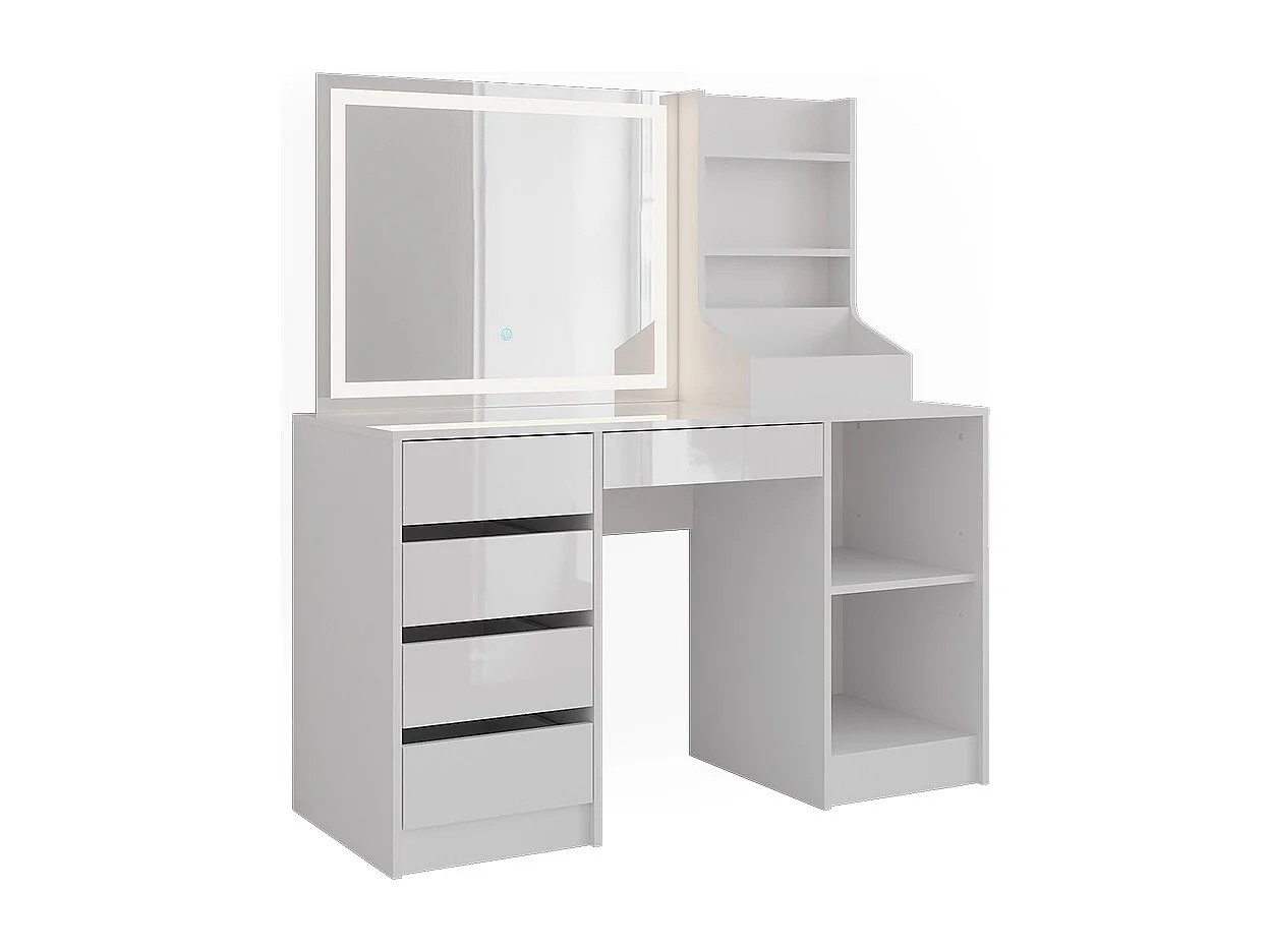 Kaptafel met licht wit/wit hoogglans 128.2x50.1x76 sherry