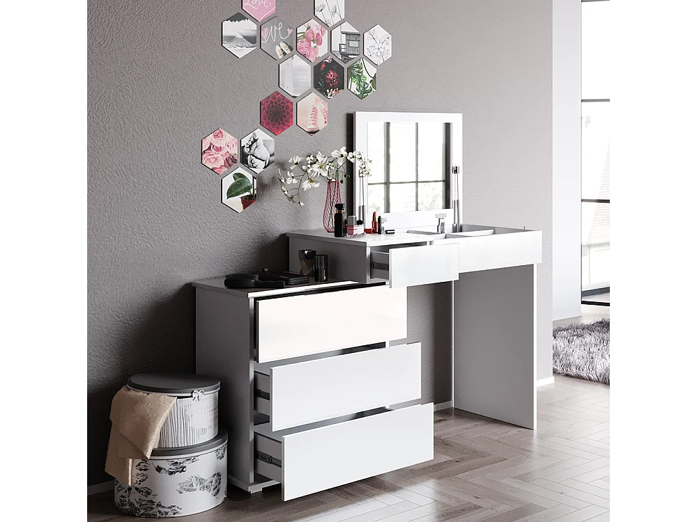 Coiffeuse blanc 117.4x45x78 lotos