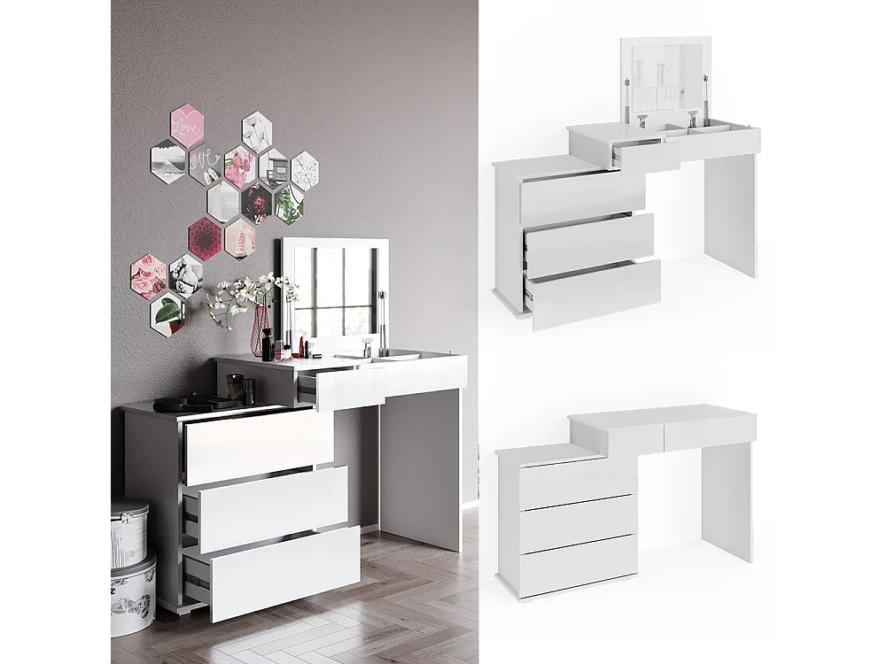 Coiffeuse blanc 117.4x45x78 lotos