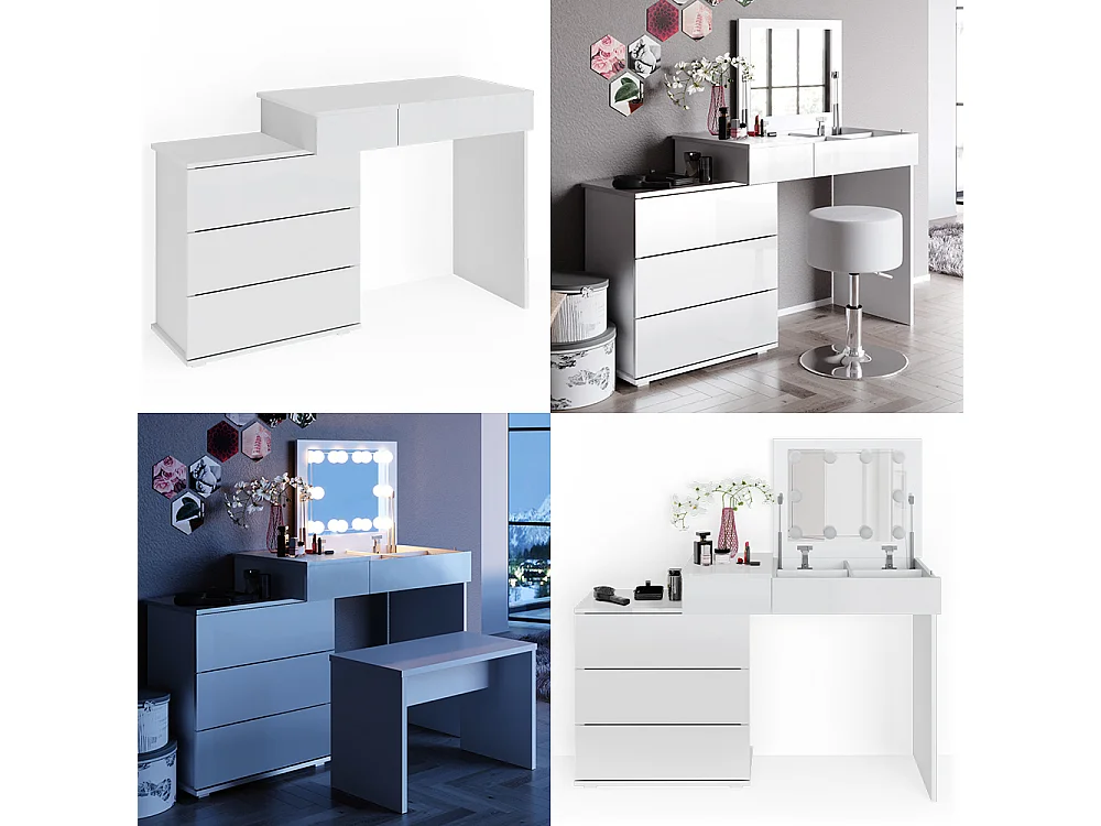 Coiffeuse blanc 117.4x45x78 lotos