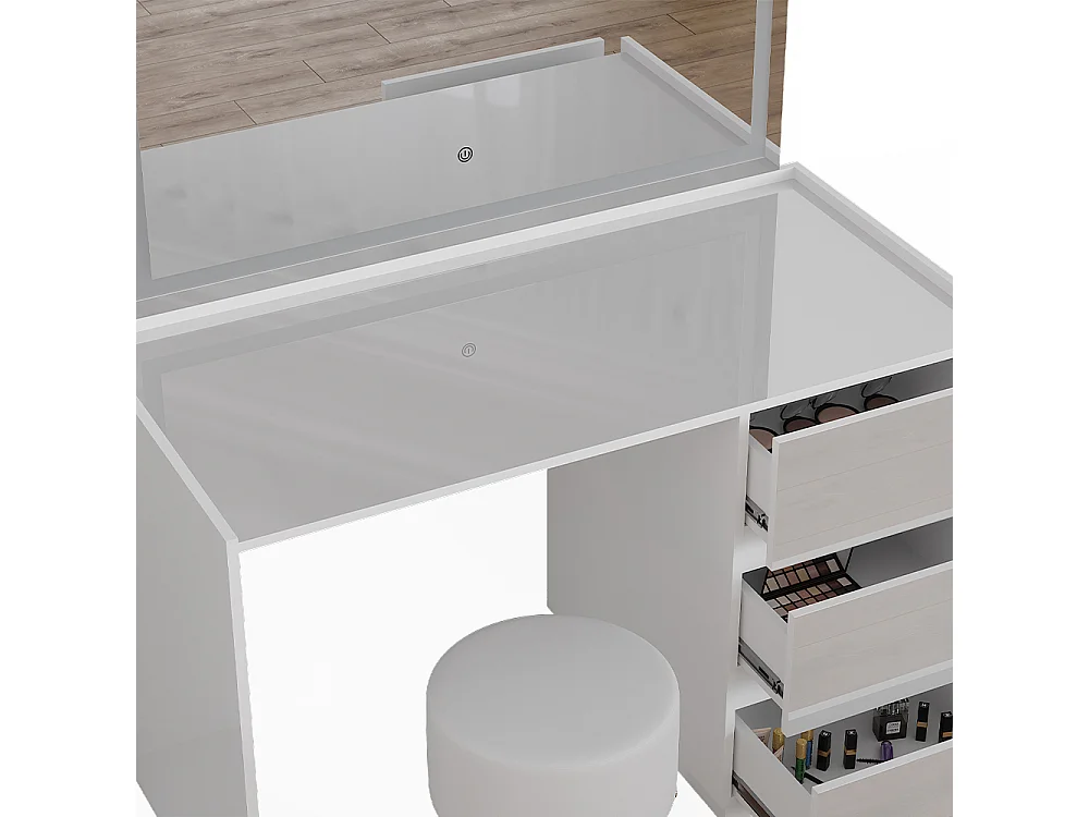 Tocador blanco alto brillo 120x60x78.6 marla