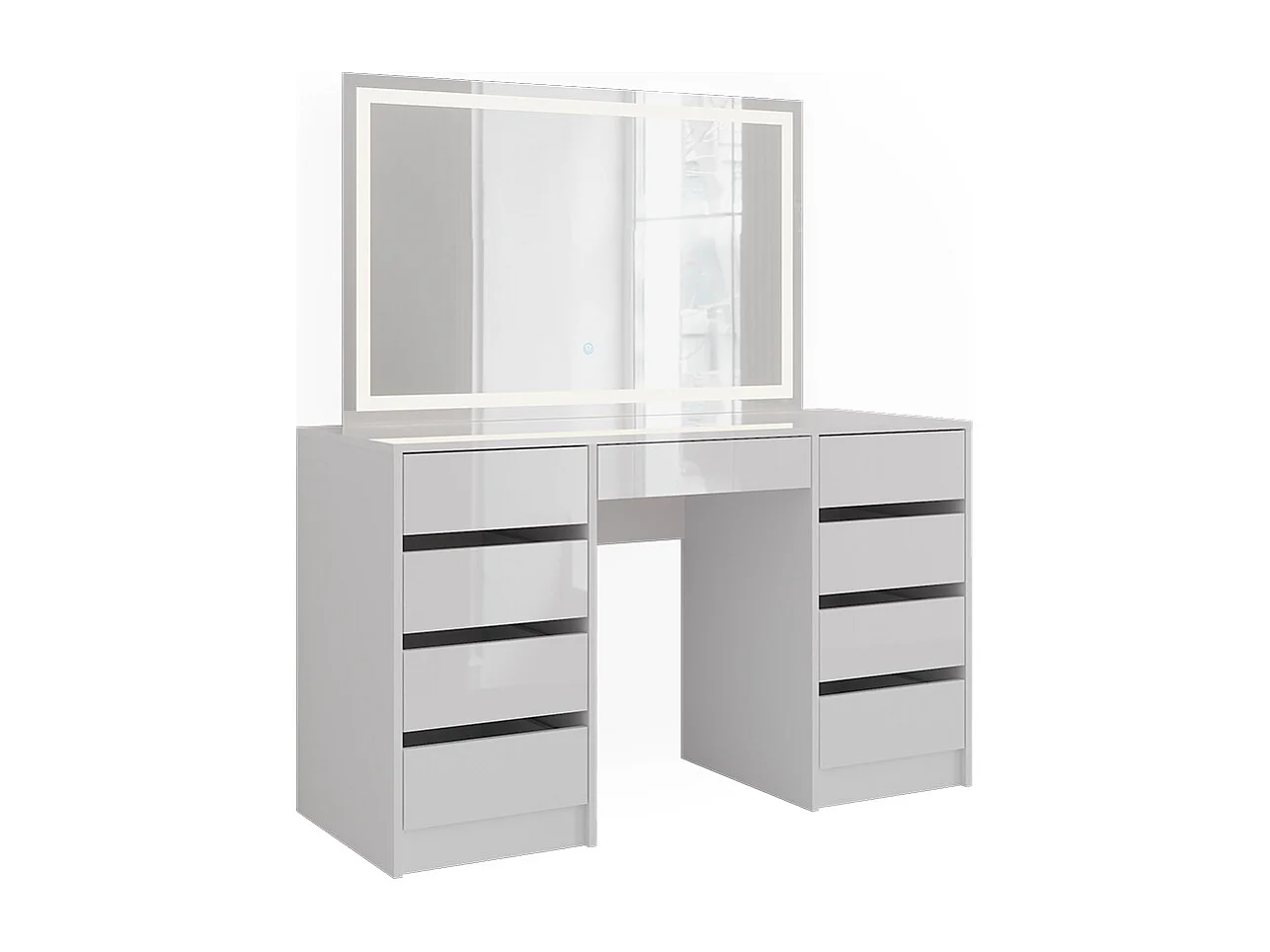Vanity table white/white high gloss 128.2x50.1x76 sherry