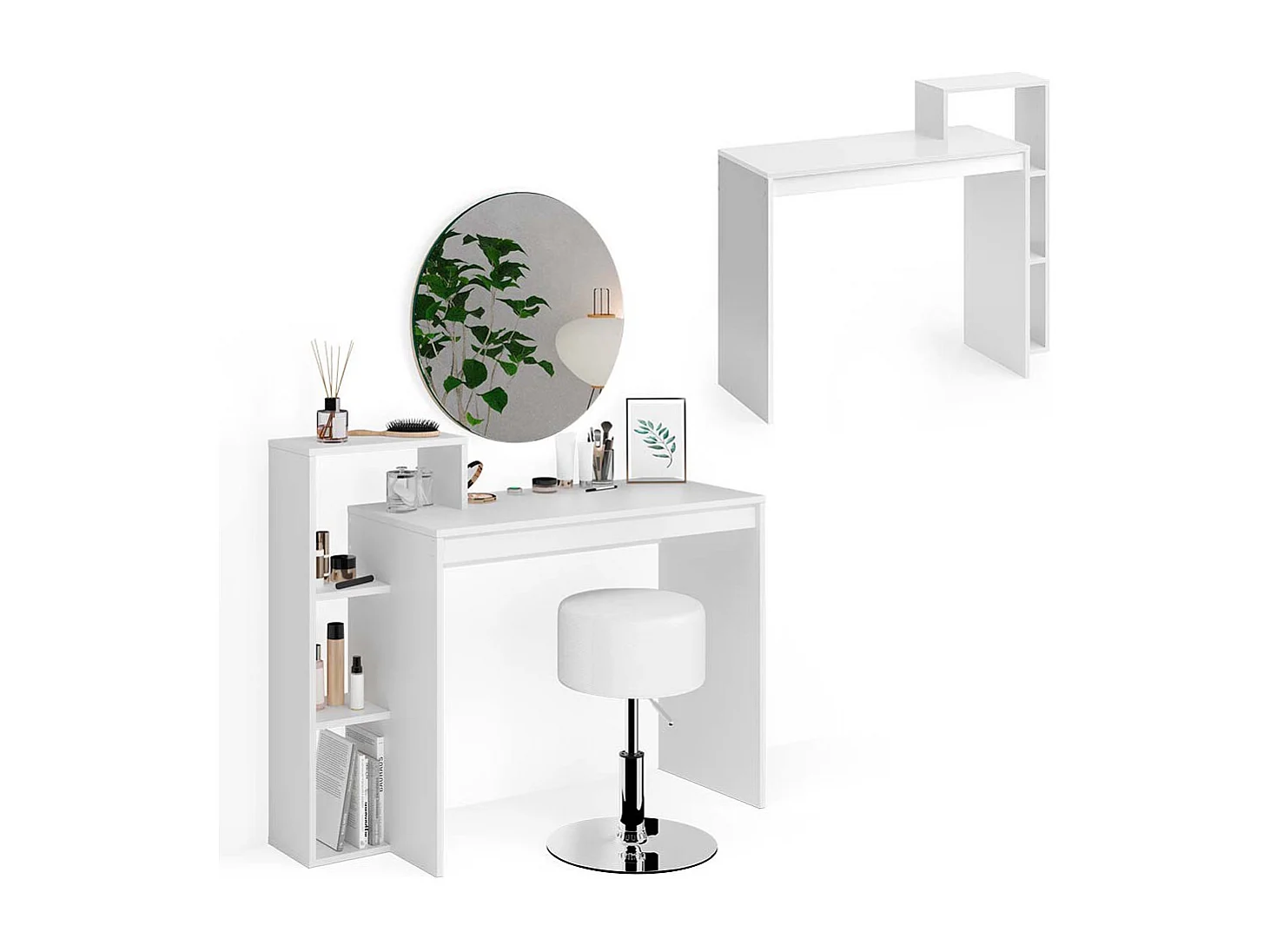 Coiffeuse blanc 100x40x90 leo