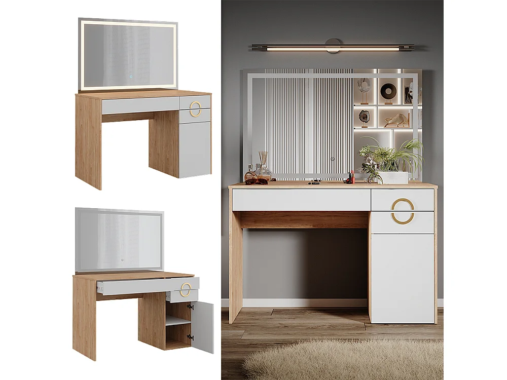 Tocador rockford hickory natural 115x55x76.4 adela