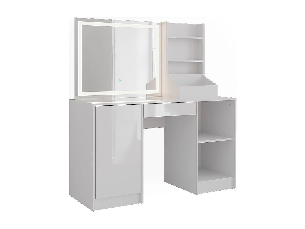 Vanity table white/white high gloss 128.2x50.1x76 sherry