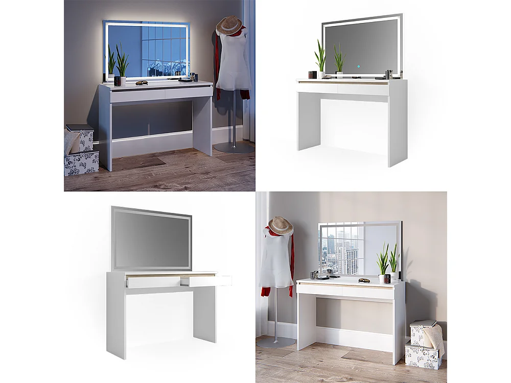 Tocador blanco 120x41.8x83 emma