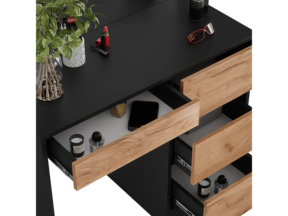 Tocador antracita/roble dorado 90x40x75 sherry