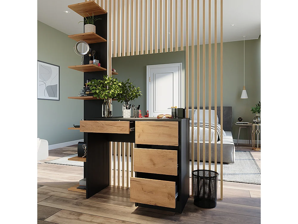 Dressing table anthracite/golden oak 90x40x75 sherry