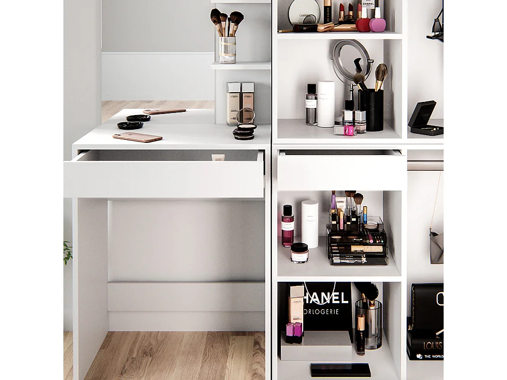 Coiffeuse blanc 140x40x140 isabelle