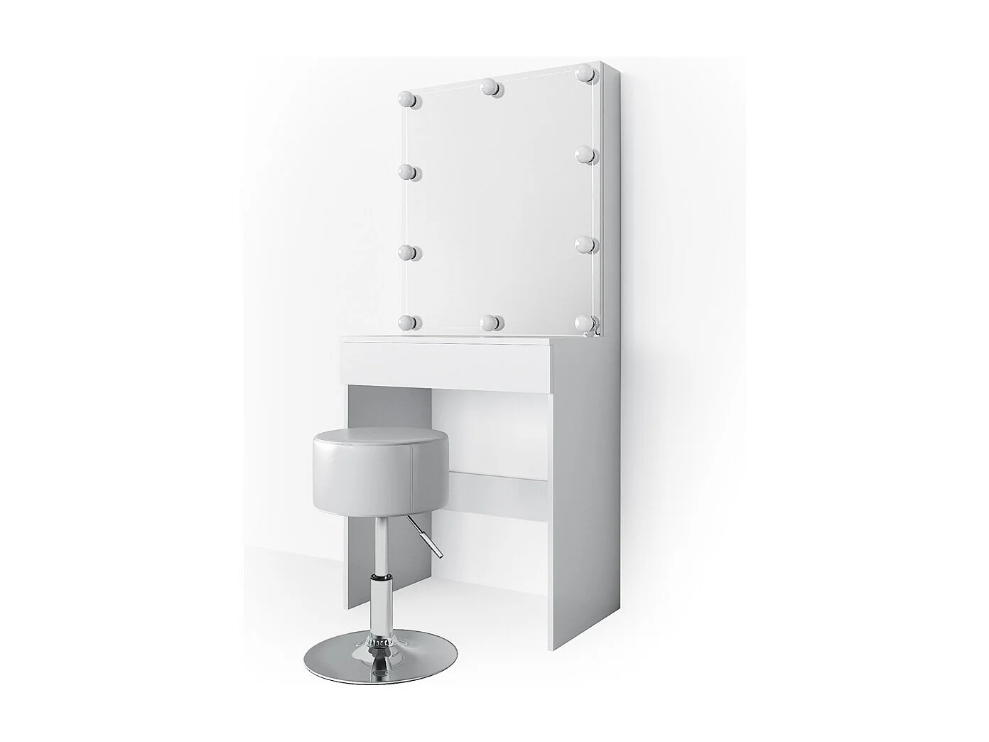 Kaptafel set met kruk wit 68x42x155 melle