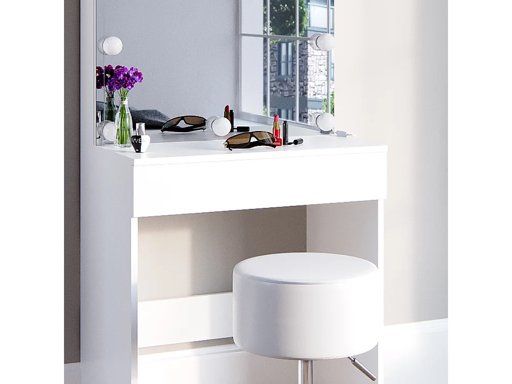 Kaptafel set met kruk wit 68x42x155 melle