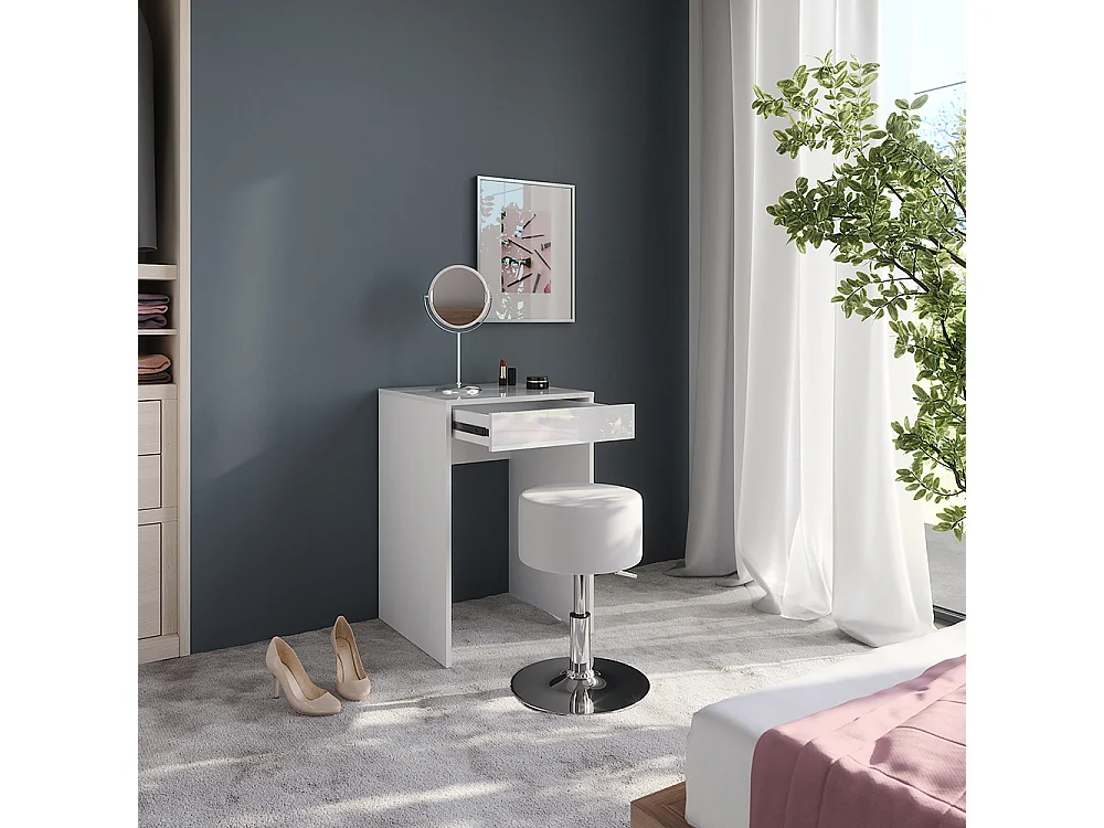 Coiffeuse blanc/blanc brillant 51.4x50.1x76 sherry