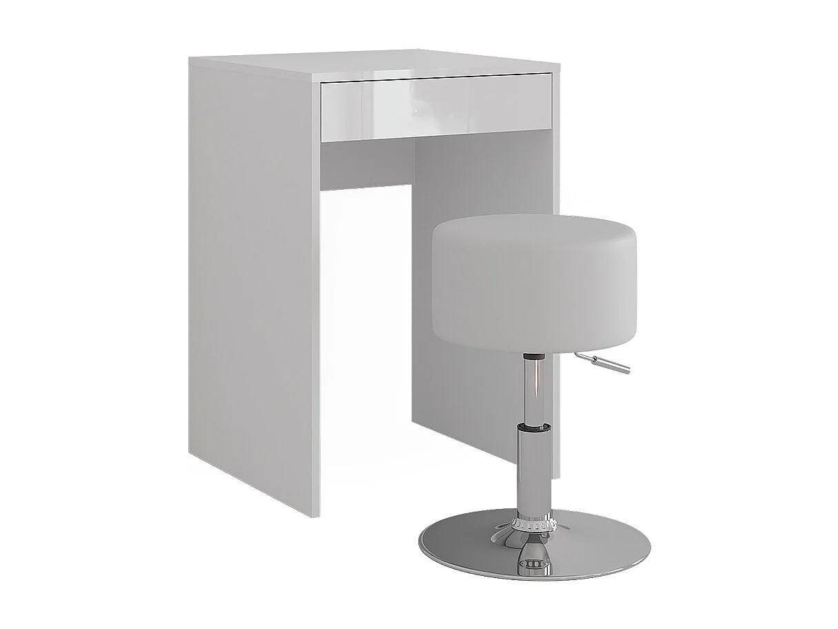 Schminktisch weiß/weiß hochglanz 51.4x50.1x76 sherry