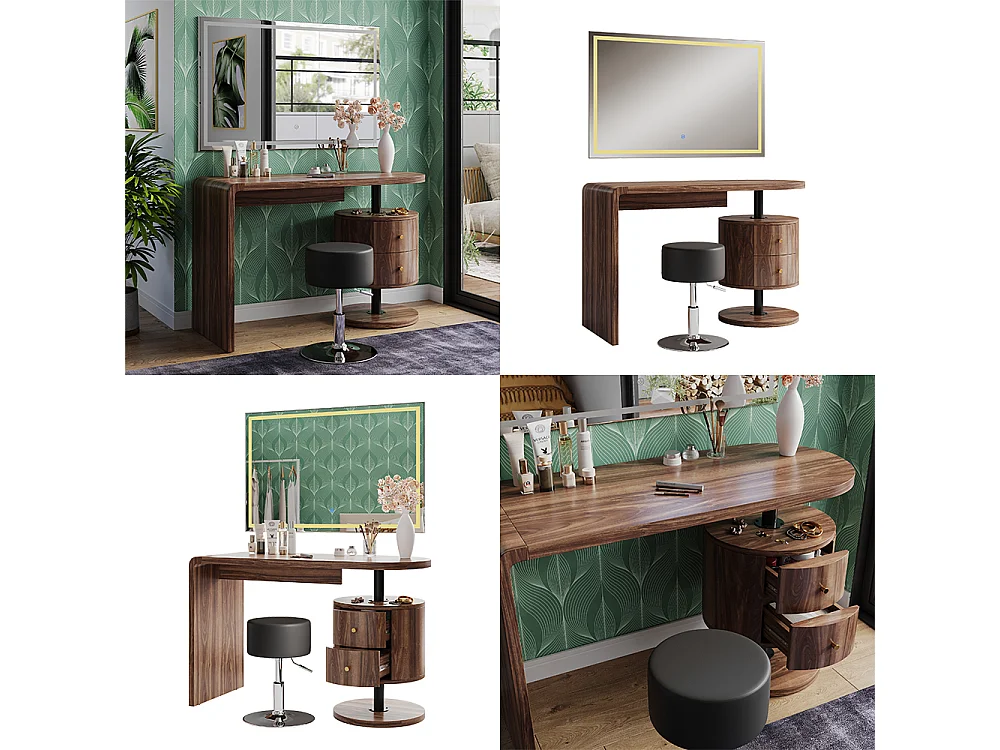 Schminktisch eiche rustikal 120x50x76 lara