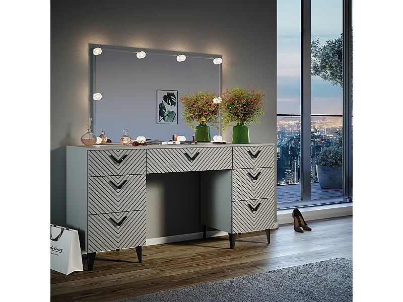 Schminktisch grau 150x45x78.1 anett