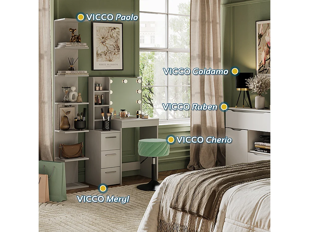 Tocador blanco 80x40x127.4 meryl