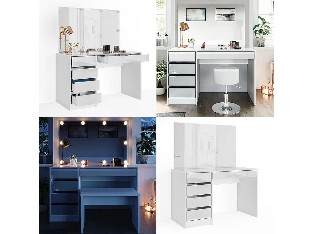 Coiffeuse blanc 120x55x75 sherry