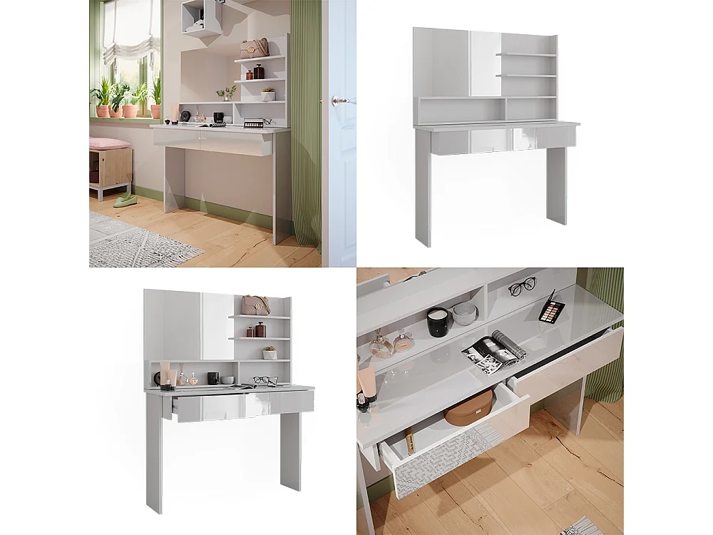 Tavolo da toeletta bianco 120x40x83.5 azur