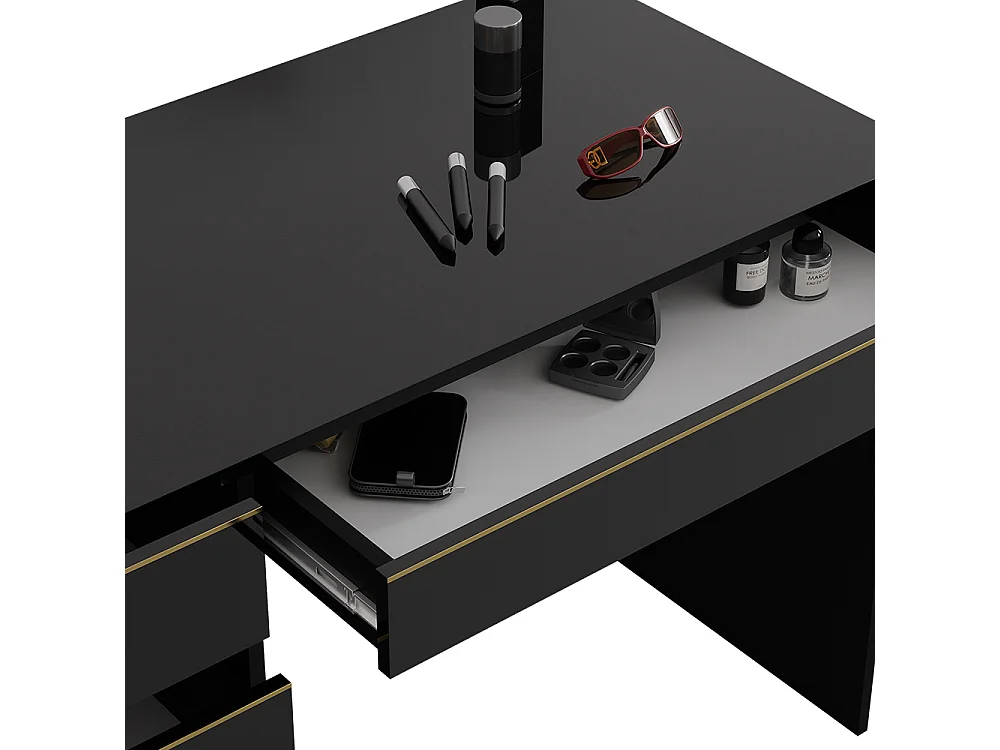 Dressing table black/gold 120x55x75 sherry