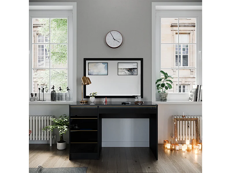 Tocador negro/oro 120x55x75 sherry