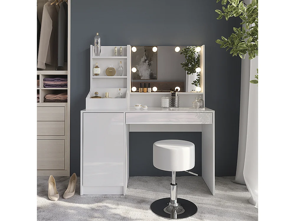 Coiffeuse blanc/blanc brillant 119.8x50.1x76 sherry