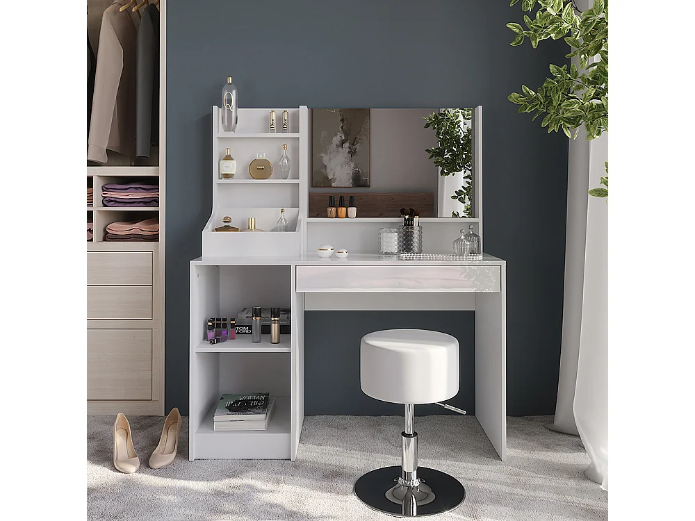 Coiffeuse blanc/blanc brillant 119.8x50.1x76 sherry