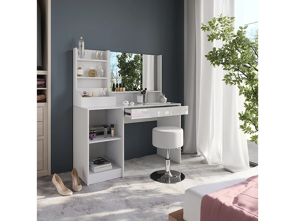 Coiffeuse blanc/blanc brillant 119.8x50.1x76 sherry