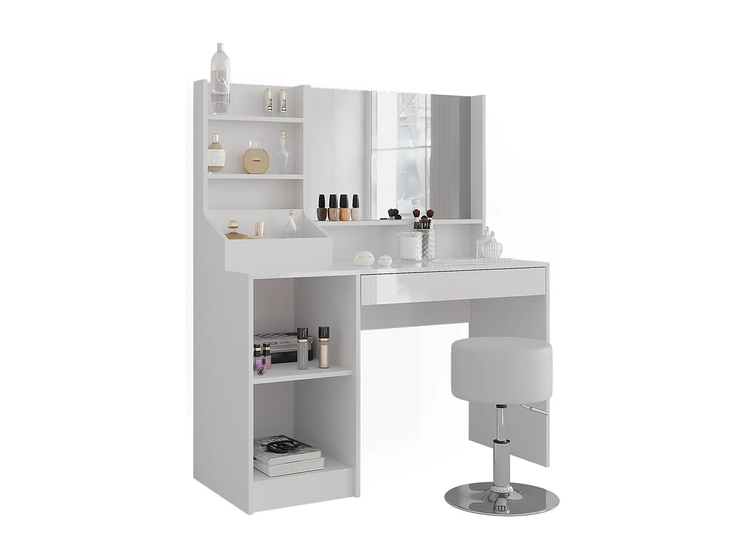 Coiffeuse blanc/blanc brillant 119.8x50.1x76 sherry