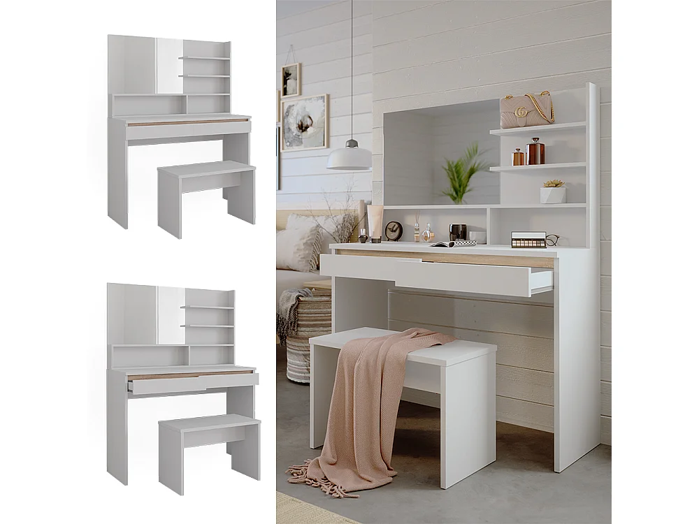 Tocador blanco 120x41.8x83 emma