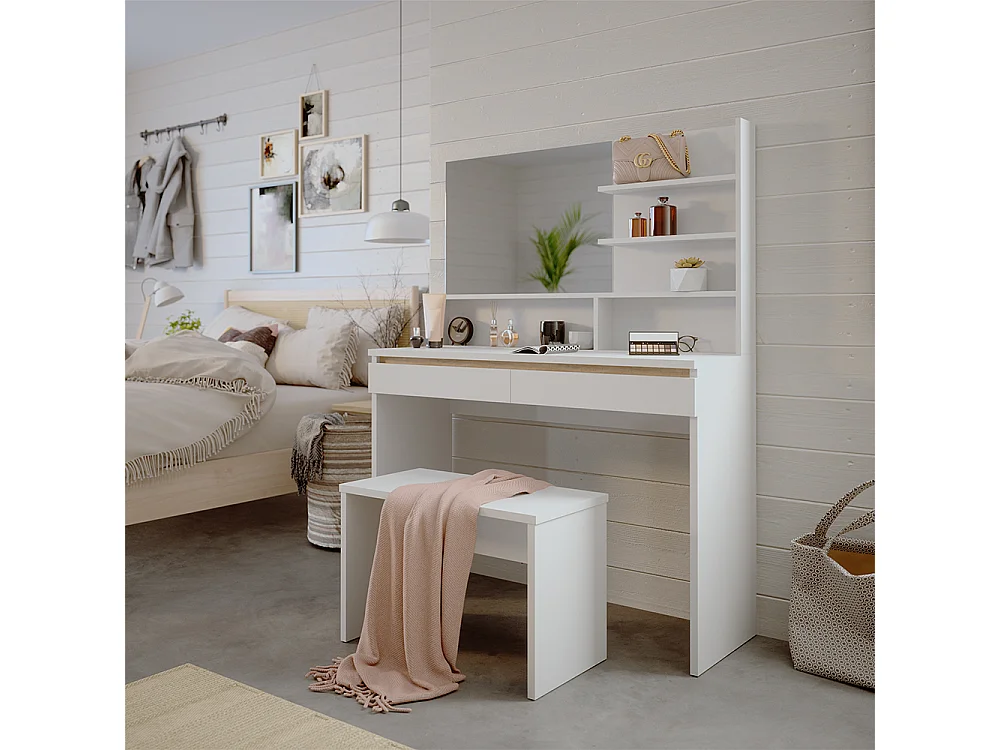 Coiffeuse blanc 120x41.8x83 emma