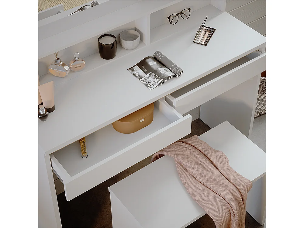 Coiffeuse blanc 120x41.8x83 emma