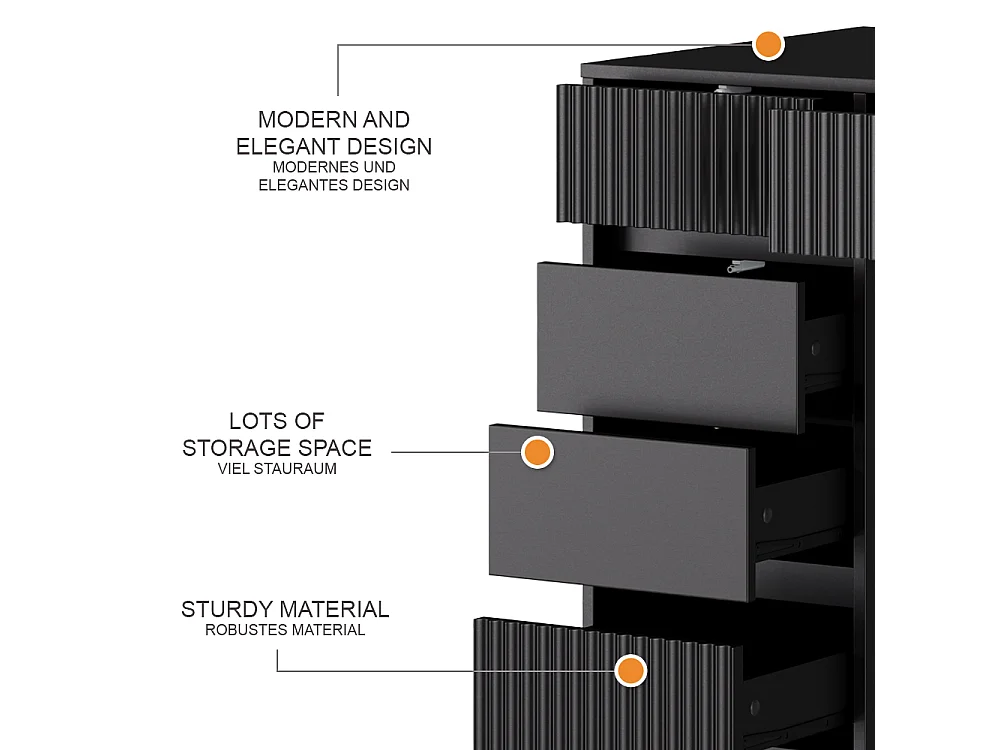 Tocador negro 120x55x76 omira