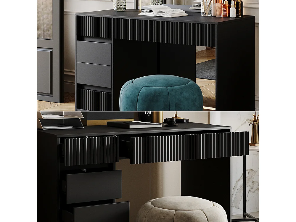 Dressing table black 120x55x76 omira
