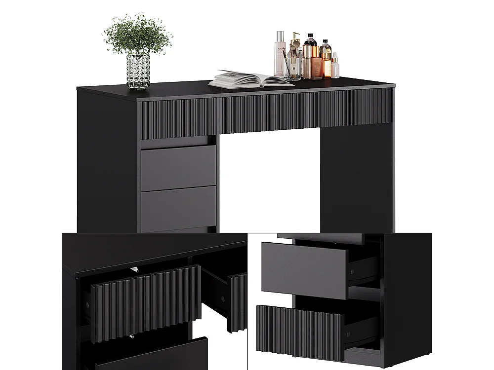Dressing table black 120x55x76 omira