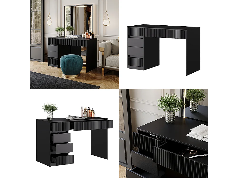 Dressing table black 120x55x76 omira