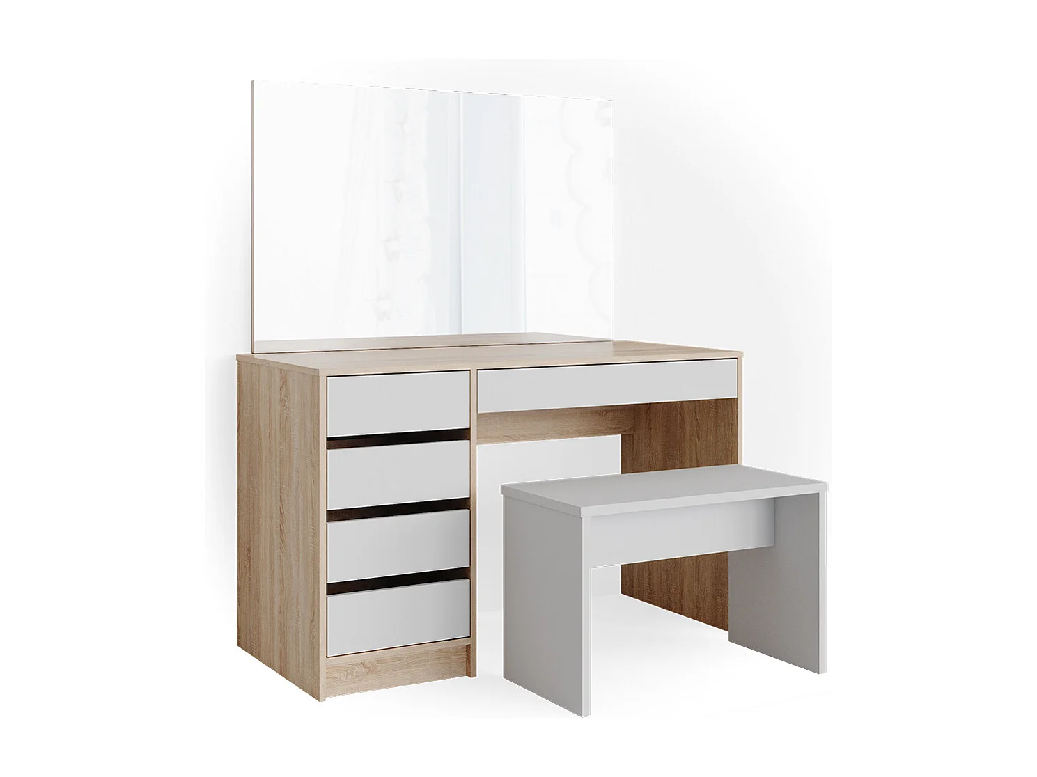 Coiffeuse blanc/sonoma 120x55x75 sherry