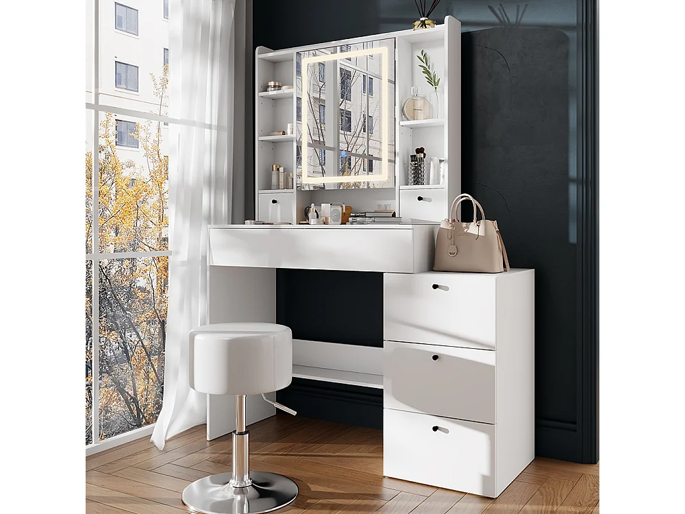 Schminktisch weiß 105.5x40x146.5 livora