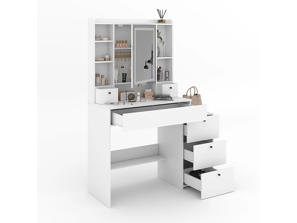 Schminktisch weiß 105.5x40x146.5 livora