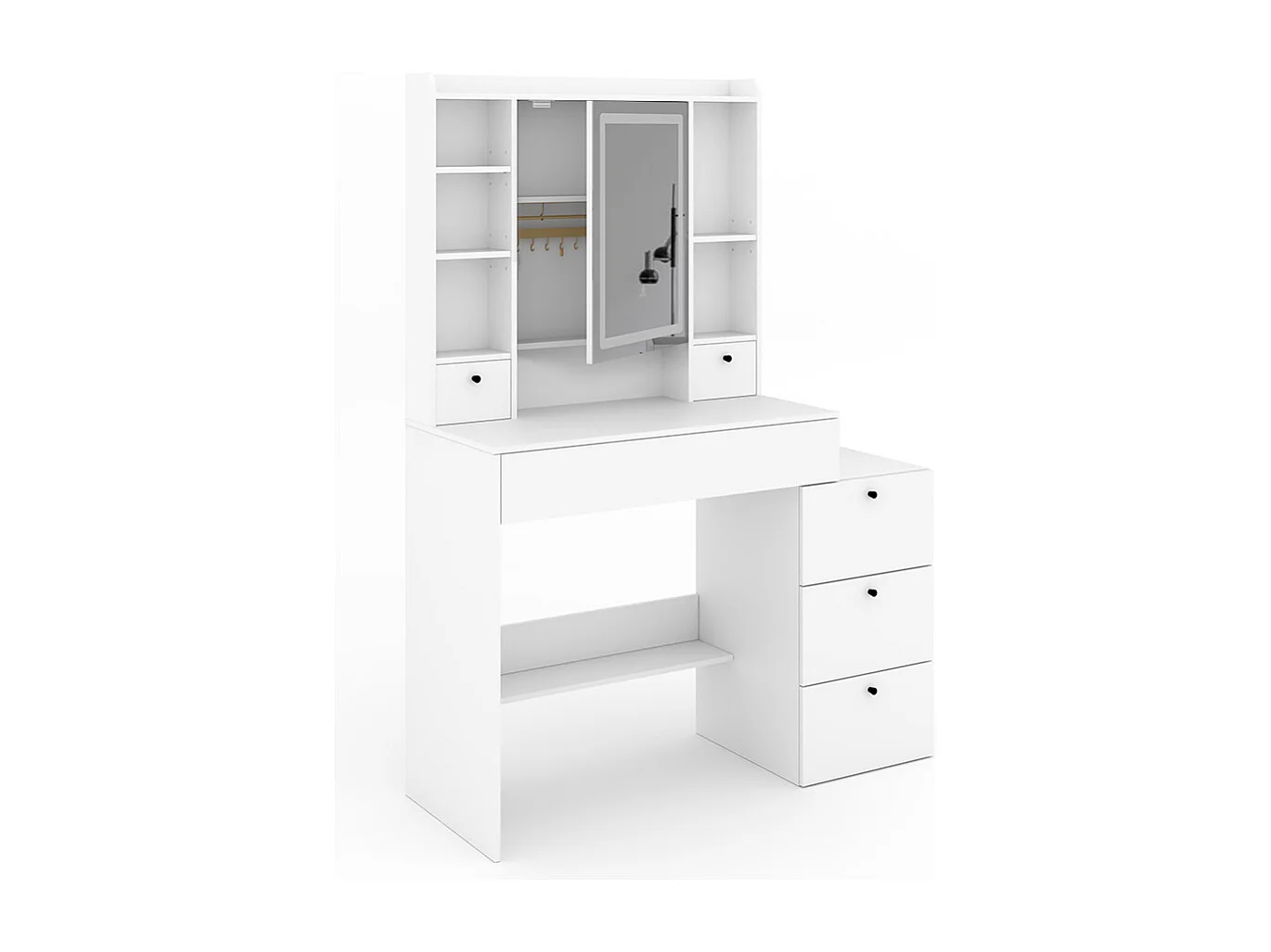 Frisørbord hvid 105.5x40x146.5 livora