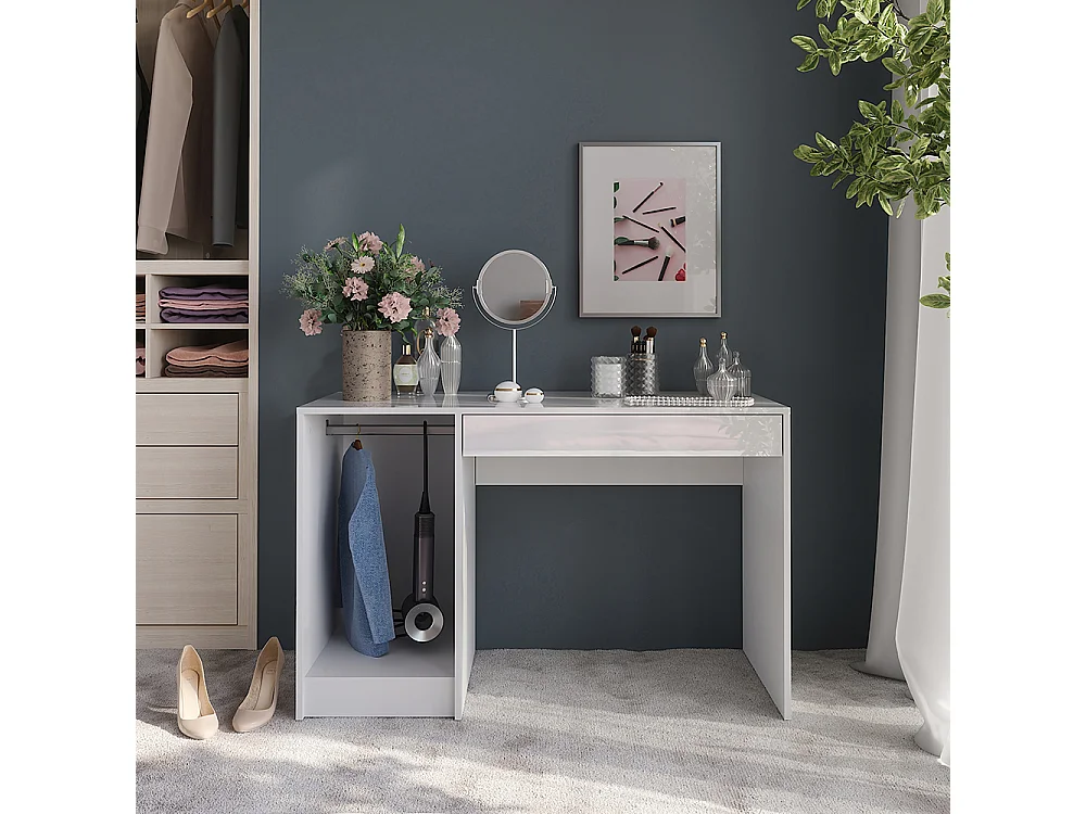 Kaptafel wit/wit hoogglans 119.8x50.1x76 sherry