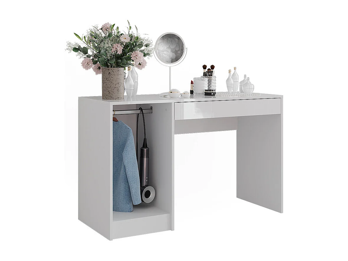 Kaptafel wit/wit hoogglans 119.8x50.1x76 sherry