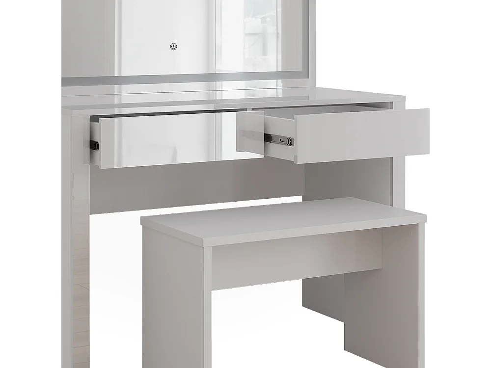 Dressing table white high gloss / white 110x50x75.5 annabelle