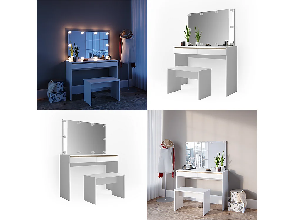 Tocador blanco 120x41.8x83 emma