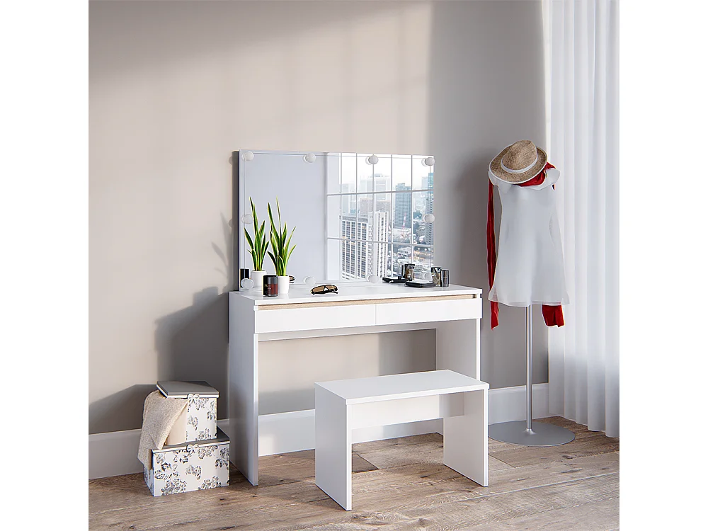 Coiffeuse blanc 120x41.8x83 emma